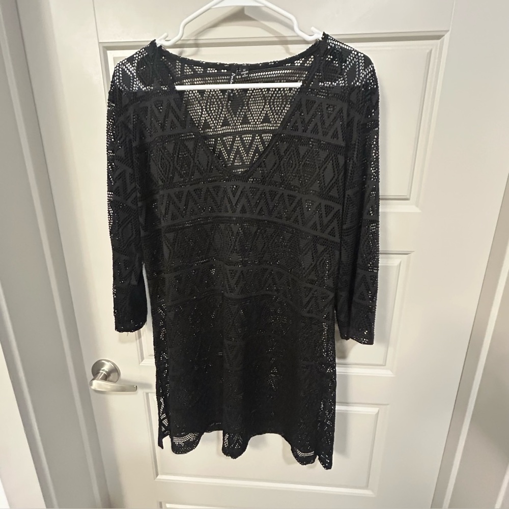 Express Black Mesh Cover-Up